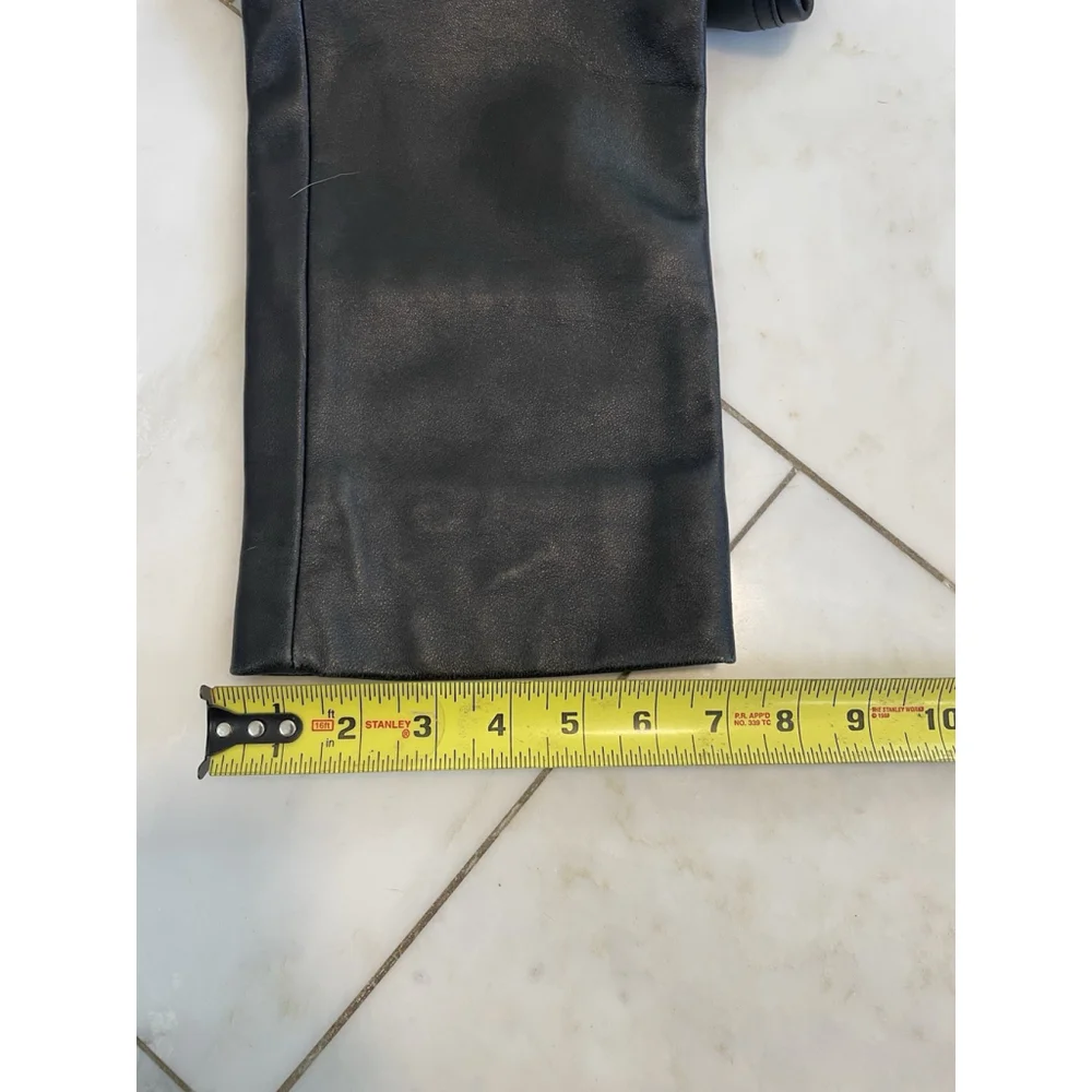 CRIPPLE CREEK Black Leather Long Straight Pants Pockets Waist 28 EUC - Picture 6 of 8